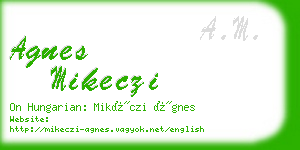 agnes mikeczi business card